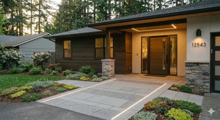 Beautiful Northwest home with stone ramp for senior entryway